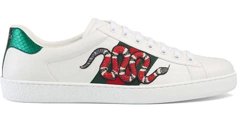 cheap gucci embroided aces snakes|ace water snake embroidered sneakers.